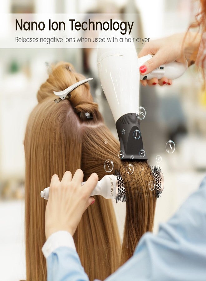 AIMIKE NaturaVol Round Brush for Blow Out, Small Round Hair Brush for Short Hair, Nano Thermal Ceramic Tech Hairbrush for Blow Drying & Curling, with 2 Clips (1.3 Inch Barrel, 2.1 Inch Bristle) - Image 5